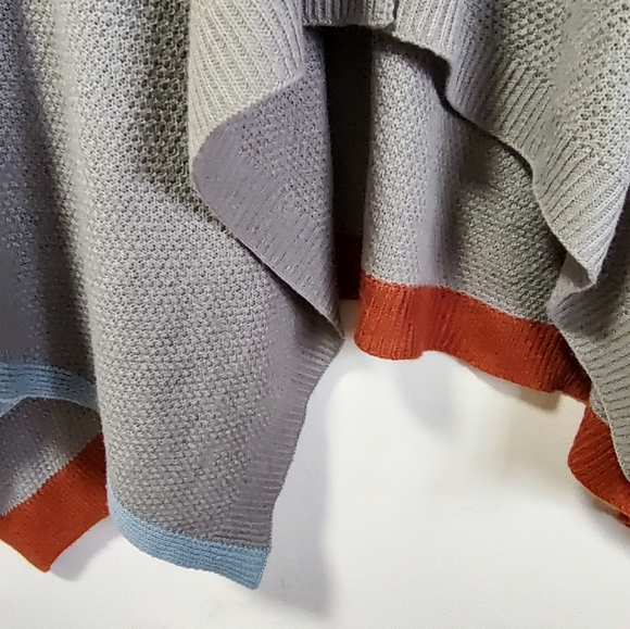 Verloop Shawl Wrap Shrug Knit Scarf Cover Up Grey Pink Blue Poncho Cardigan - Picture 9 of 15